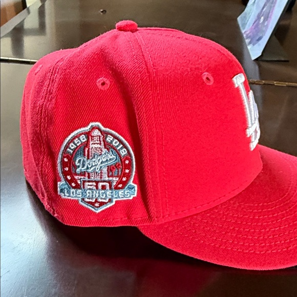Red LA Baseball Cap - Picture 2 of 3